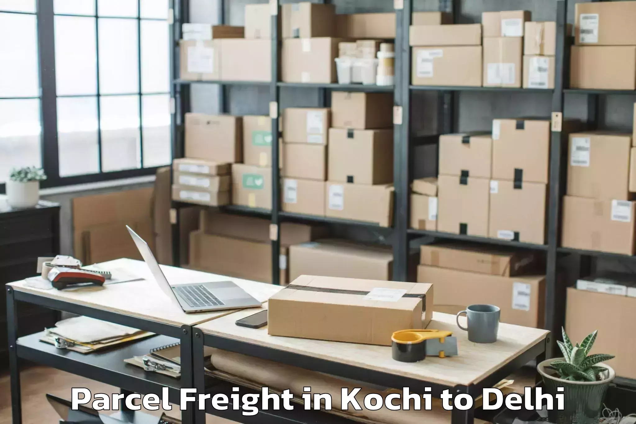 Book Kochi to Parsvnath Mall Akshardham Parcel Freight